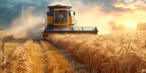 Combine harvester harvests ...