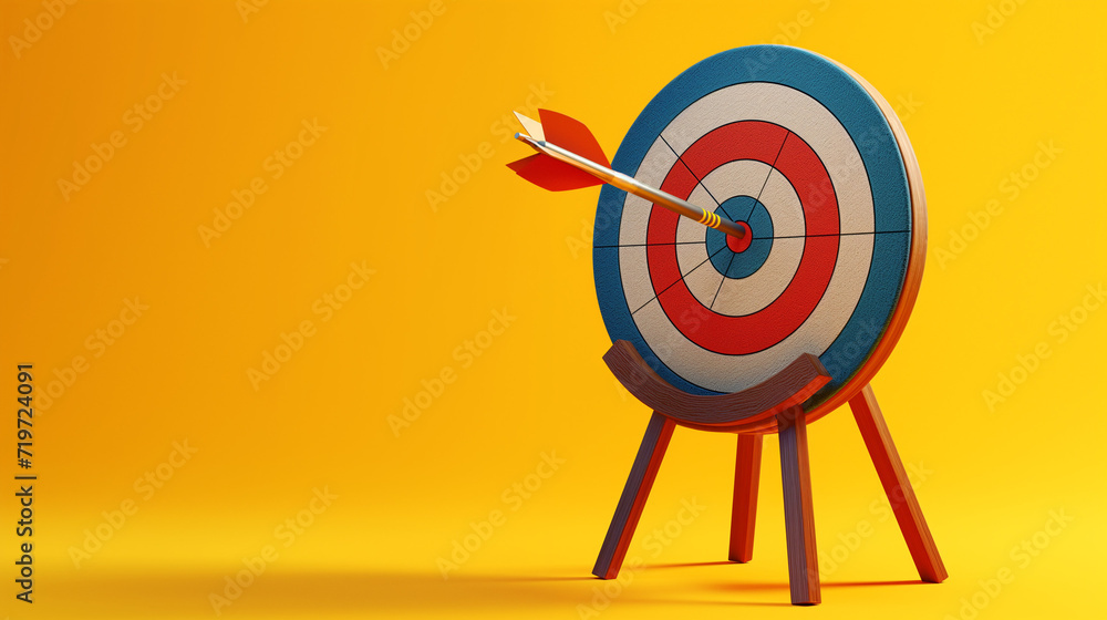 Close-up of a Target With an Arrow Lodged in the Bullseye Close-up of a Target With an Arrow Lodged in the Bullseye