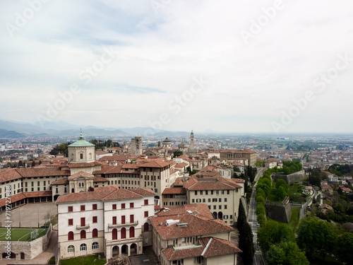 BERGAMO General city view of medieval area, Citta Alta, Bergamo,Lombardy,Italy.