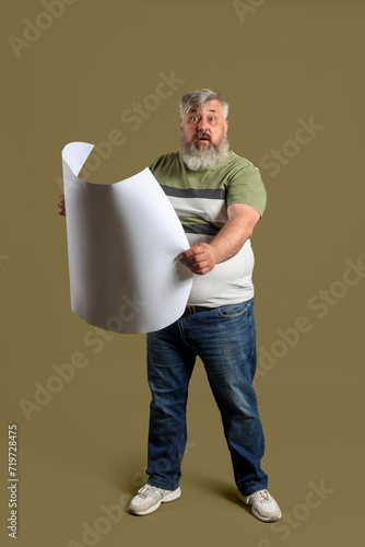 Afraid mature man with blan...