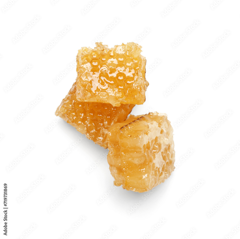 Sweet honeycombs on white background Sweet honeycombs on white background