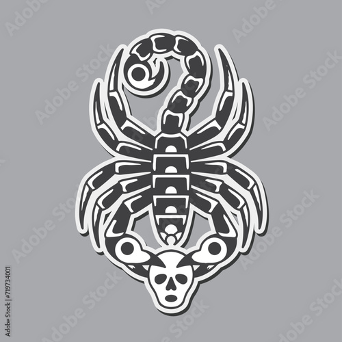 Old school scorpion tattoo vector design.
