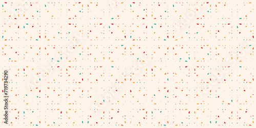 Vector funky minimalist seamless pattern. Simple geometric texture with tiny colorful particles, dots. Abstract minimal childish background. Subtle repeated geo design for decor, print, wrapping paper