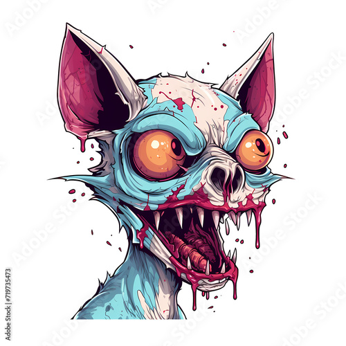 animal zombie art illustrations for stickers, tshirt design, poster etc 