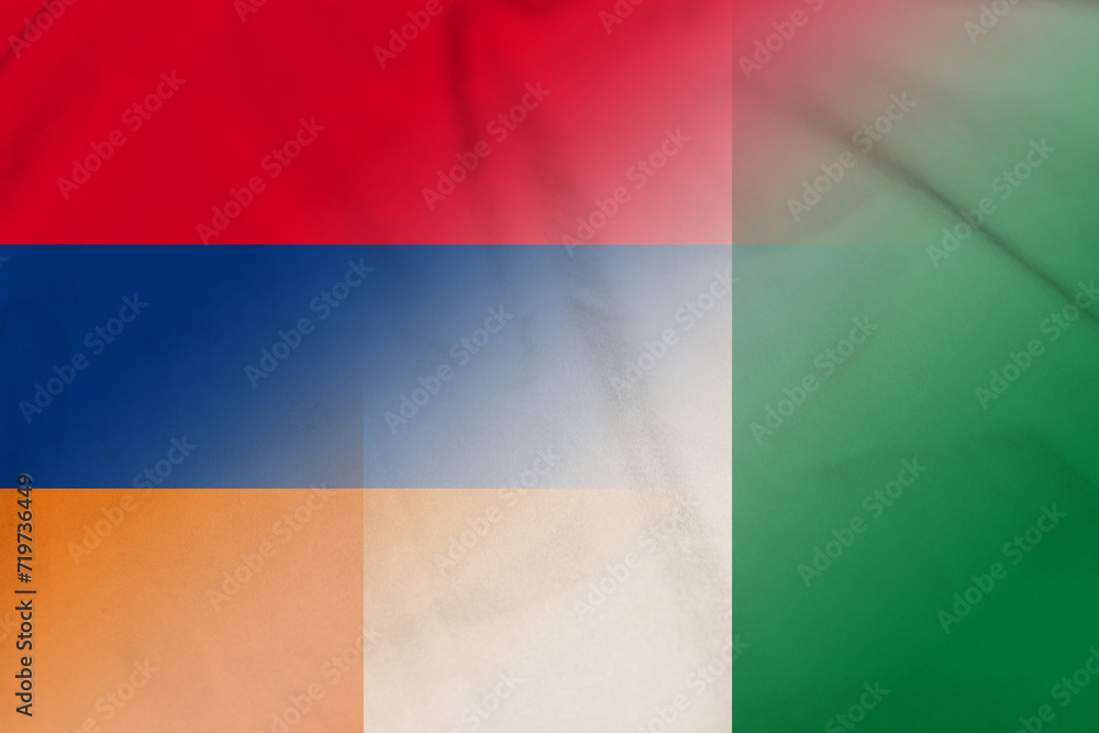 Armenia and Ivory Coast official flag international contract CIV ARM