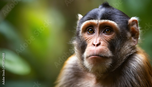 Cute Monkey Portrait in Jungle © Nikita