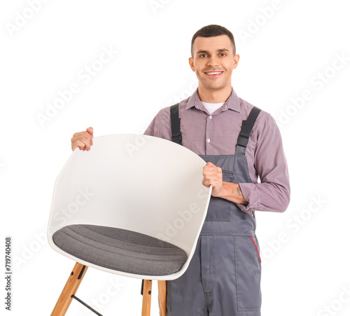 Young loader carrying chair...