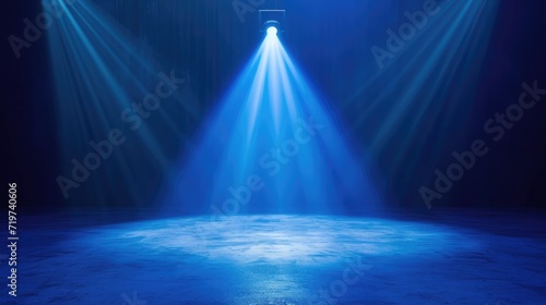 Spotlight effect for theater concert stage. Abstract glowing light of spotlight illuminated