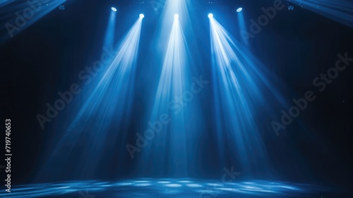 Spotlight effect for theater concert stage. Abstract glowing light of spotlight illuminated © buraratn