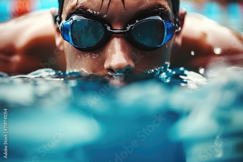 Close up shot of athlete sw...