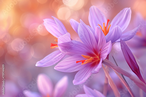 In aftermath of autumn blooming  purple saffron is collected as harvest flower AI Generative