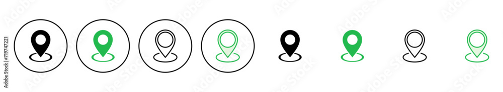 Pin icon set. Location icon vector. destination icon. map pin Pin icon set. Location icon vector. destination icon. map pin