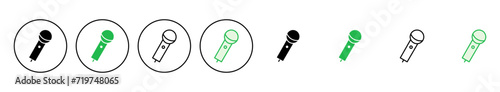Microphone icon set. karaoke icon vector