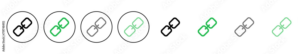 Link icon set. Hyperlink chain symbol. Link icon set. Hyperlink chain symbol.