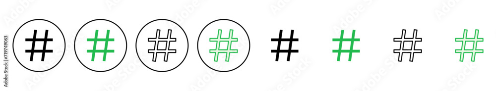 Obraz premium Hashtag icon set. hashtag symbol