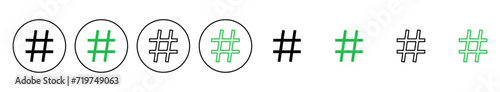 Hashtag icon set. hashtag symbol