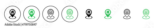 Address icon set. home location icon vector