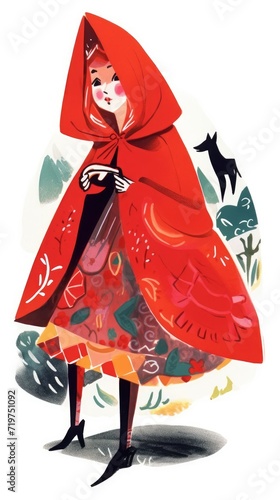 little red riding hood fairytale character cartoon illustration fantasy cute drawing book art