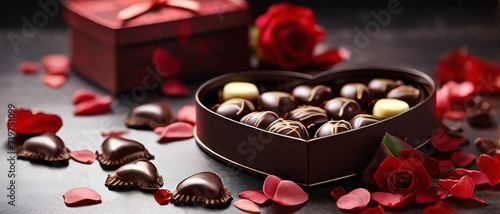 heart shaped box with chocolates