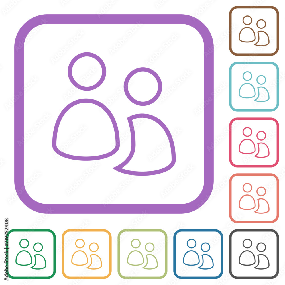 User group outline simple icons