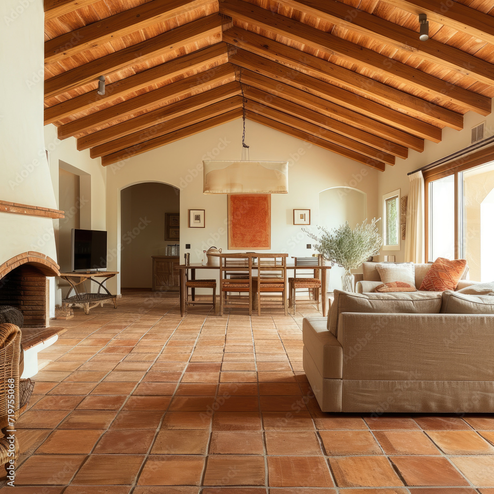 Warm Terracotta Tiles in a Rustic Country Home