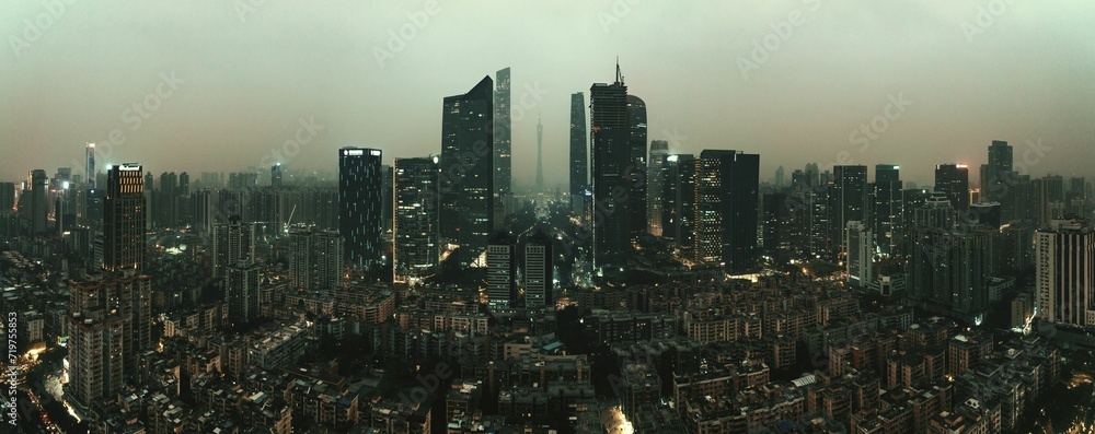 Guanghzou city skyline night