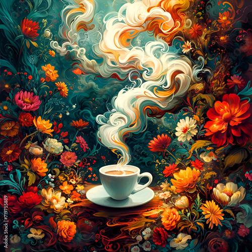Aromatic Blossoms: Whimsical Floral Coffee Art