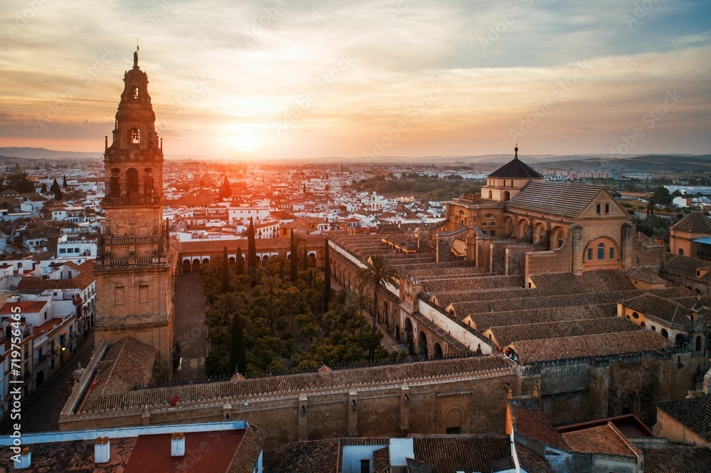 Obraz premium Cordoba bell tower sunset