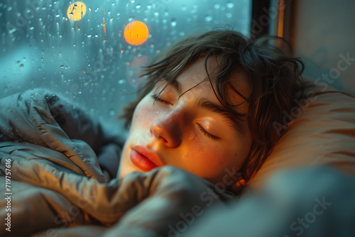  World Sleep Day and with young woman in  bed