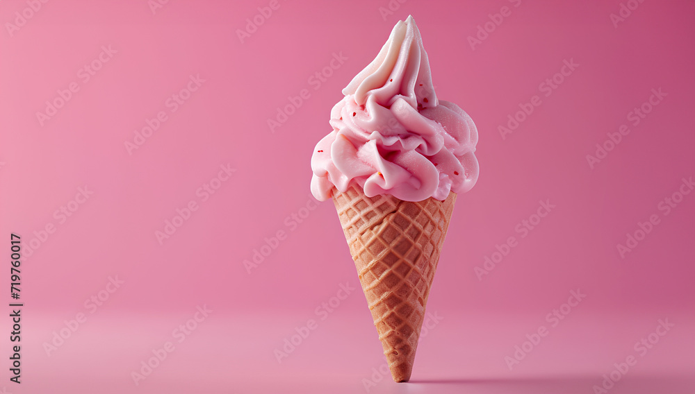 strawberry ice cream on pink background strawberry ice cream on pink background