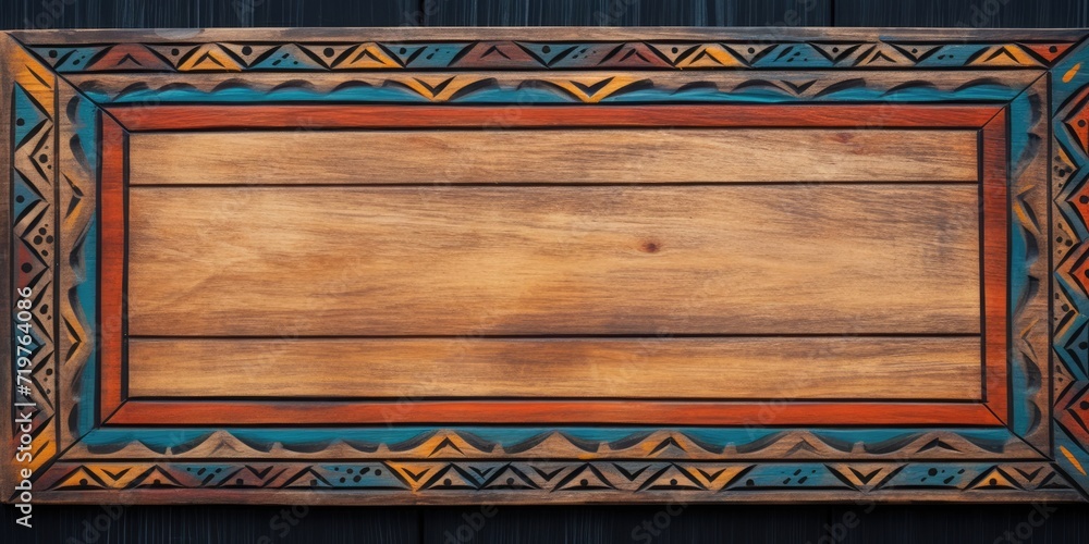 Indigenous pattern on wooden frame. Indigenous pattern on wooden frame.