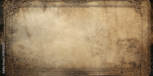 Vintage background with an empty grunge canvas and old silver frame for your picture or image.