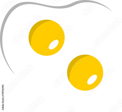 Isolated Omelette Food Icon with 2 Eggs. Vector Image.