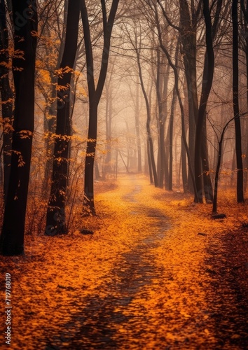 autumn leaves orange tranquility grace landscape zen harmony calmness unity harmony photography © Wiktoria