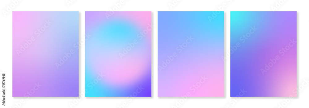 Set of 4 vertical backgrounds in gently pastel colors. For covers, wallpapers, branding, social media and other projects. For web and print.