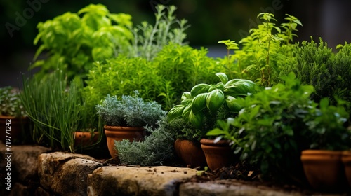  A photo capturing an herb garden with aromatic herbs, showcasing the sensory delight of fresh and fragrant plants.