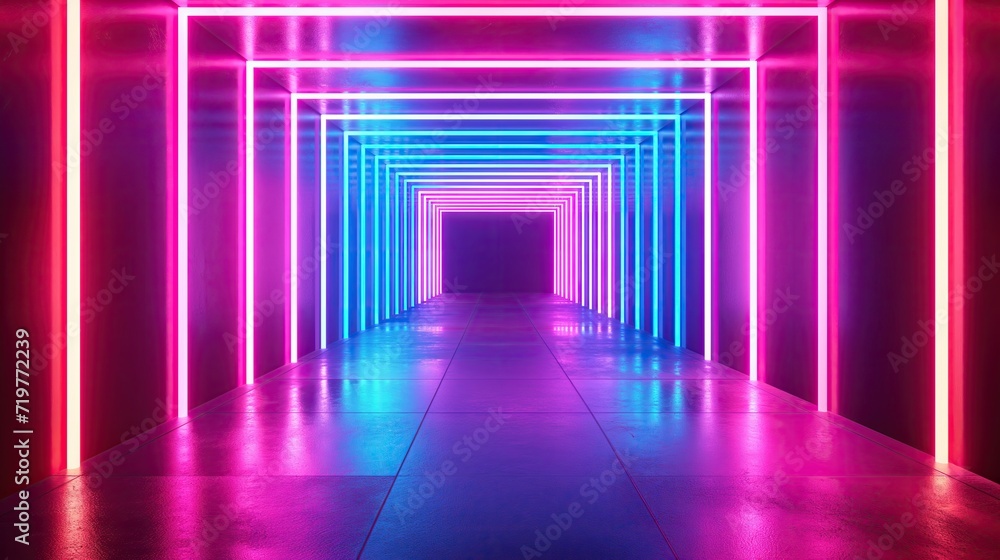 Exhibition background with glowing lines