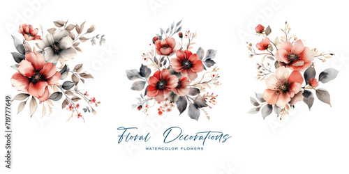 An elegant and beautiful watercolor flower is very suitable for wedding decoration purposes or as a wedding invitation element