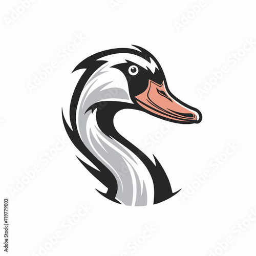 Black And White Goose Head Silhouette