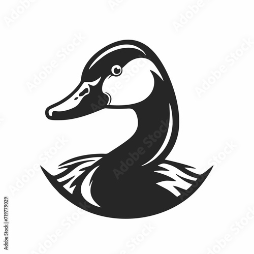 Black And White Goose Head Silhouette