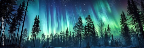 Aurora Borealis in nature photo