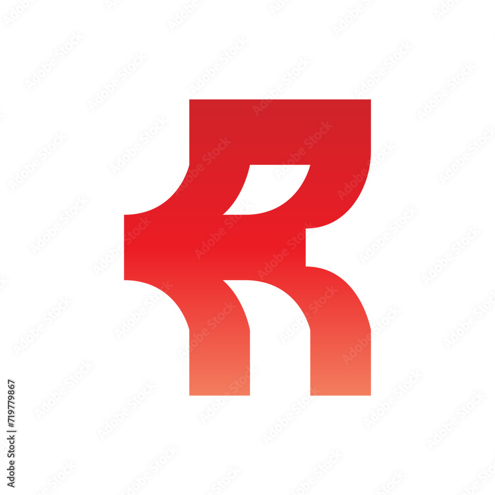 Obraz premium Monogram R design vector logo. Monogram initial letter mark R logo design. Monogram design vector logo. Monogram initial letter mark R logo design. Simple R monogram. Monogram R design logo