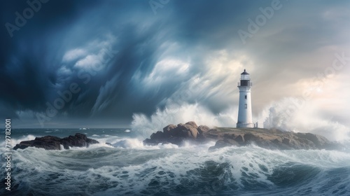 lighthouse storm waves splash peaceful landscape freedom scene beautiful nature wallpaper photo