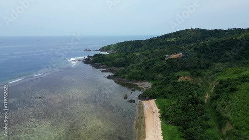 Aerial View Of Forested Mountains At The Beach Of Puraran In Baras, Catanduanes, Philippines. photo