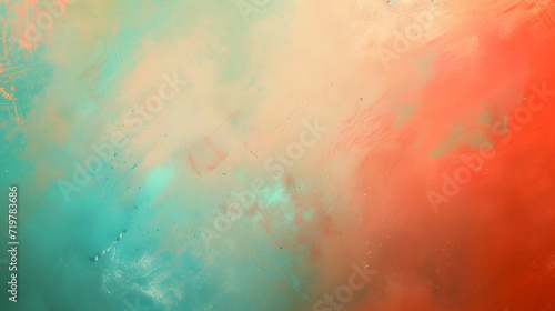 Vibrant Red, Green, and Blue Background With White Clouds