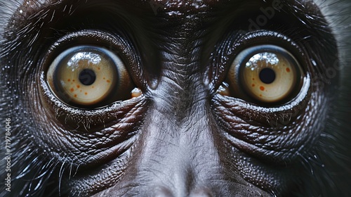 closeup on young gorilla face