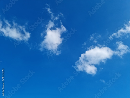  Clear blue sky and clouds.