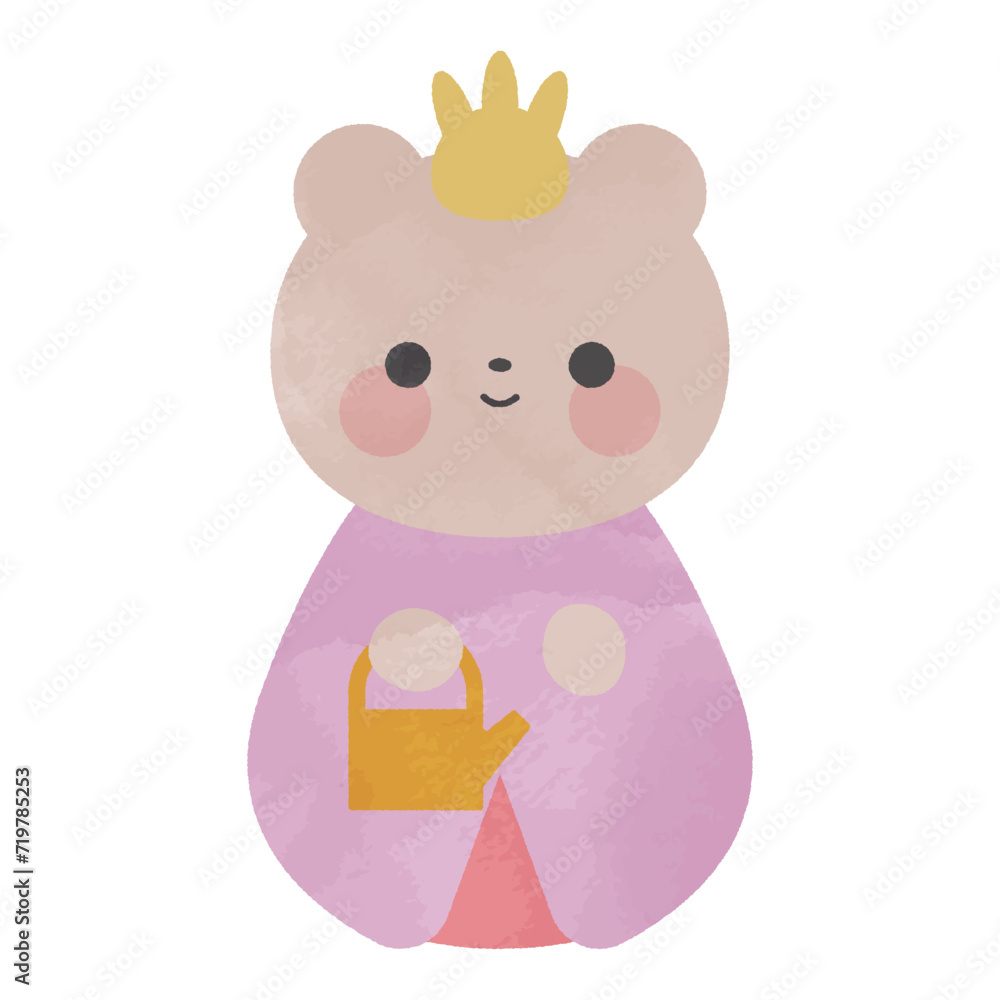 くまのひな人形の水彩イラスト くまのひな人形の水彩イラスト
