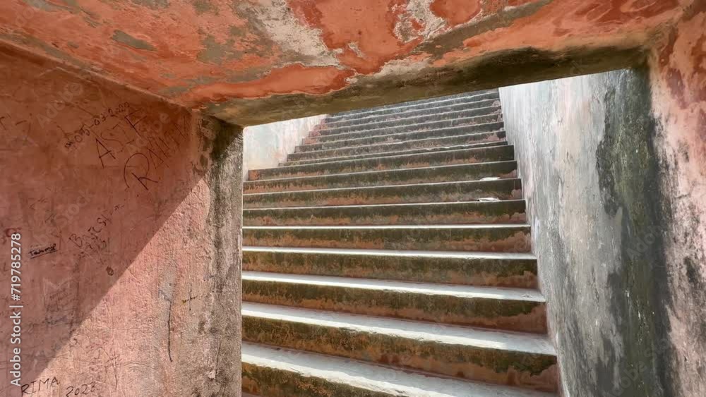 View of the stairs in Lalbagh Fort in Dhaka, Bangladesh.