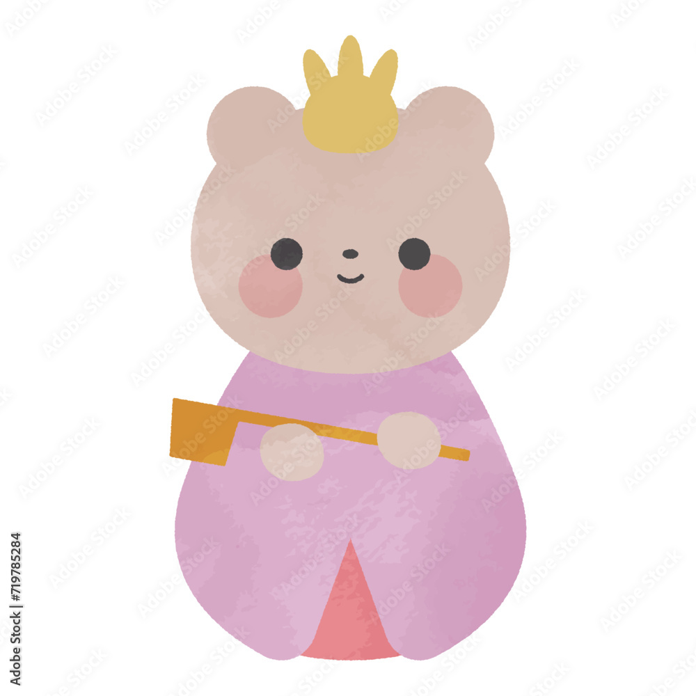 くまのひな人形の水彩イラスト くまのひな人形の水彩イラスト